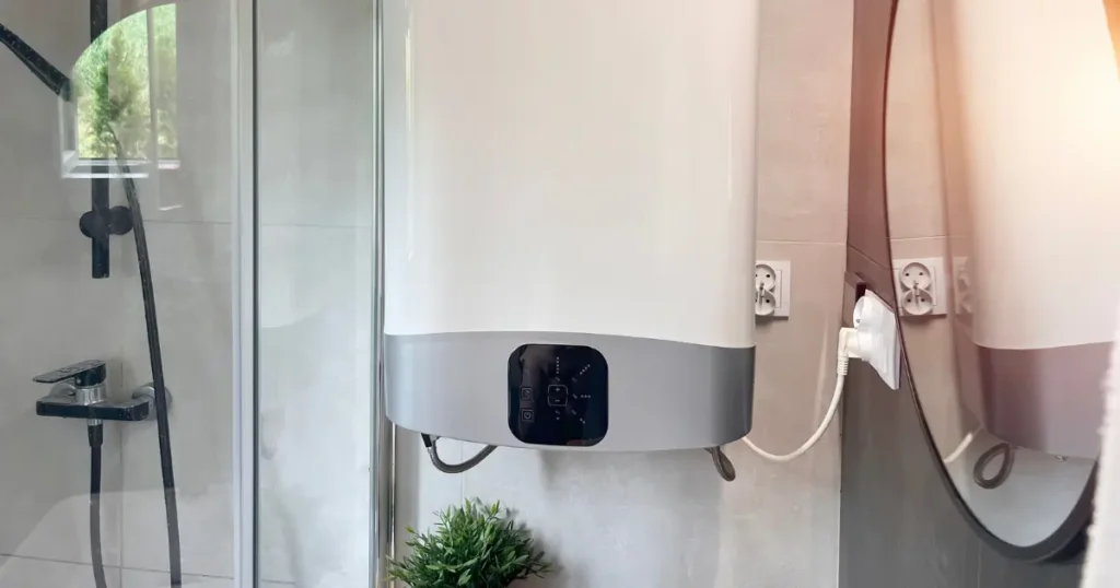 Termo eléctrico de 100 litros instalado en baño