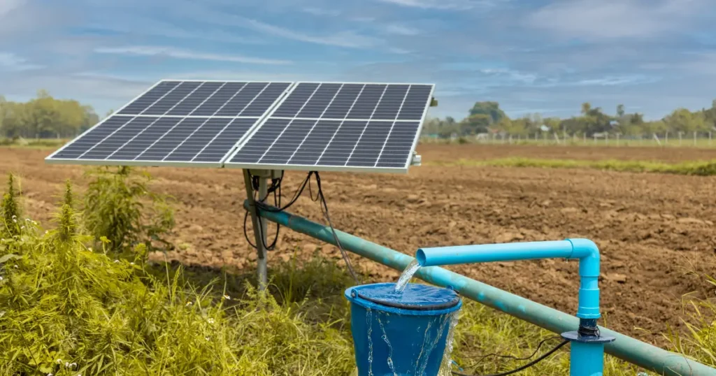 Bomba de agua solar para riego agrícola con panel solar
